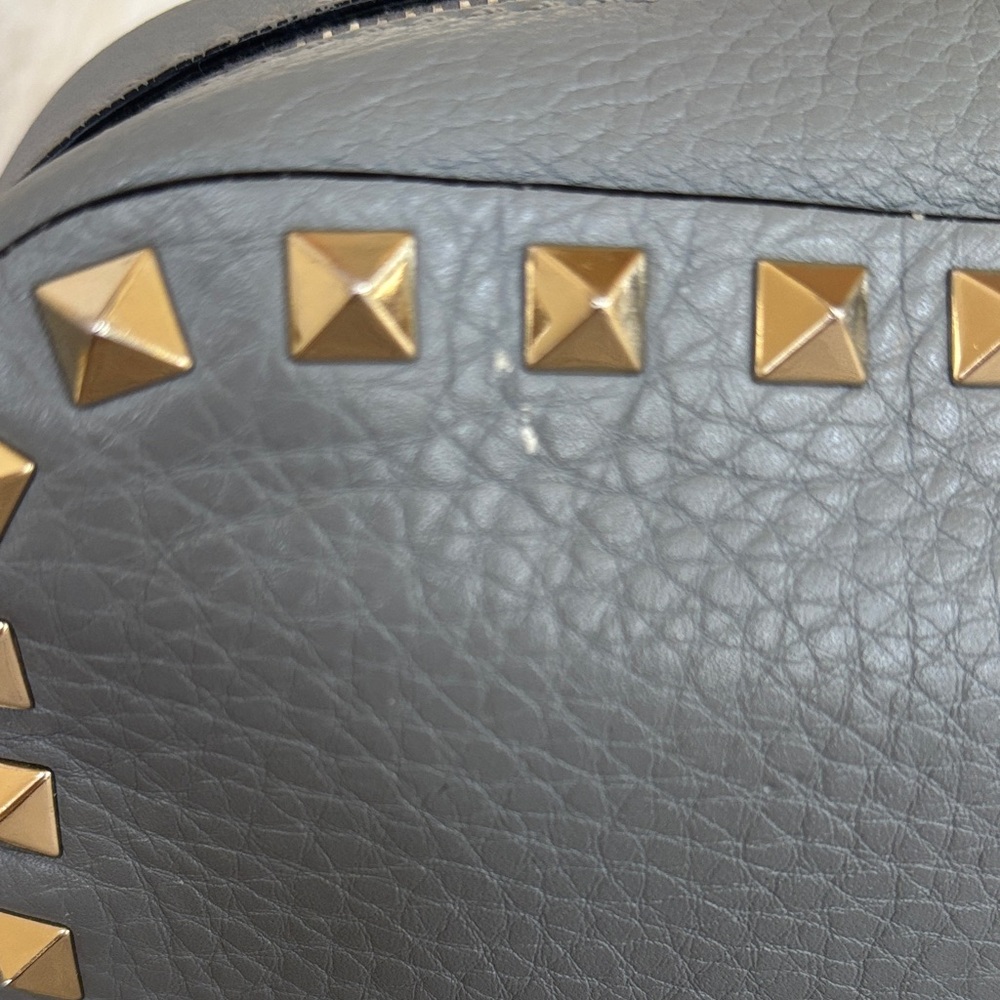 Valentino Gray Crossbody Camera Bag with Gold Studs - Picture 10 of 11